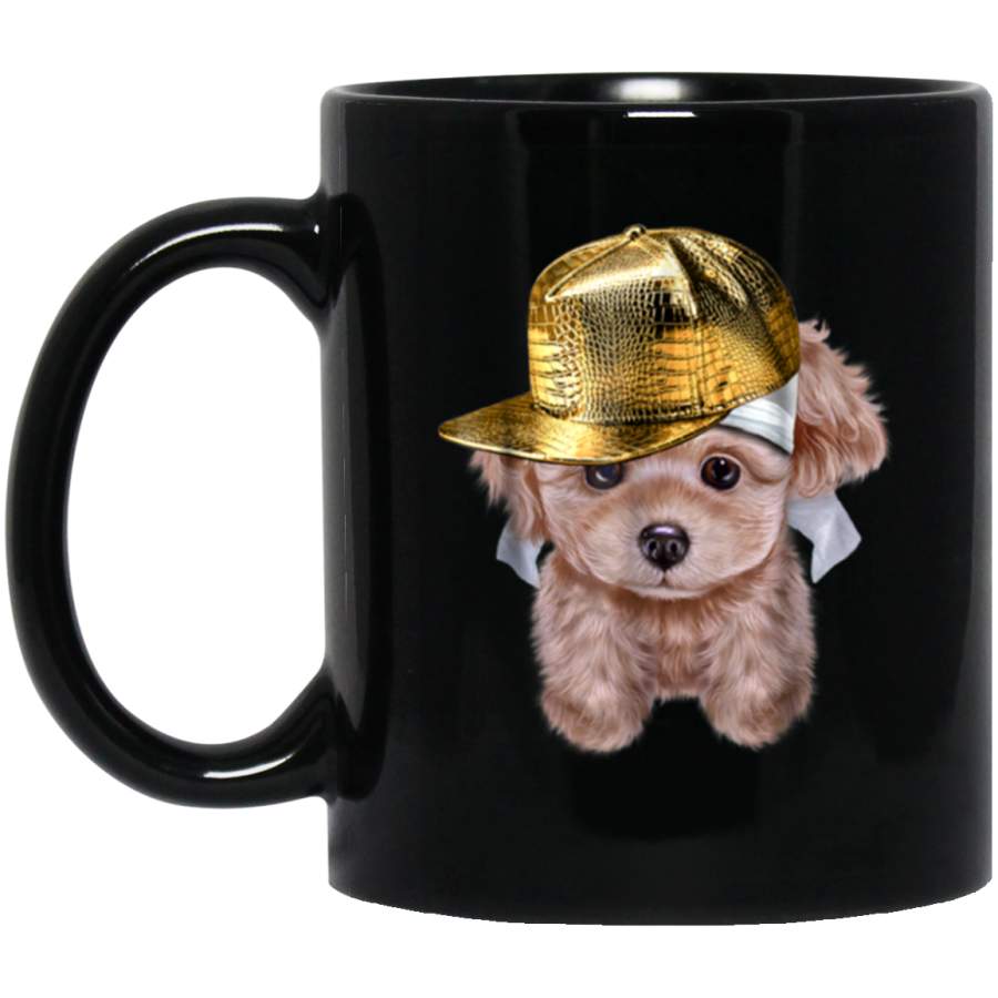 Cream Poodle Puppy as Rapper Hip Hop Dog Mug