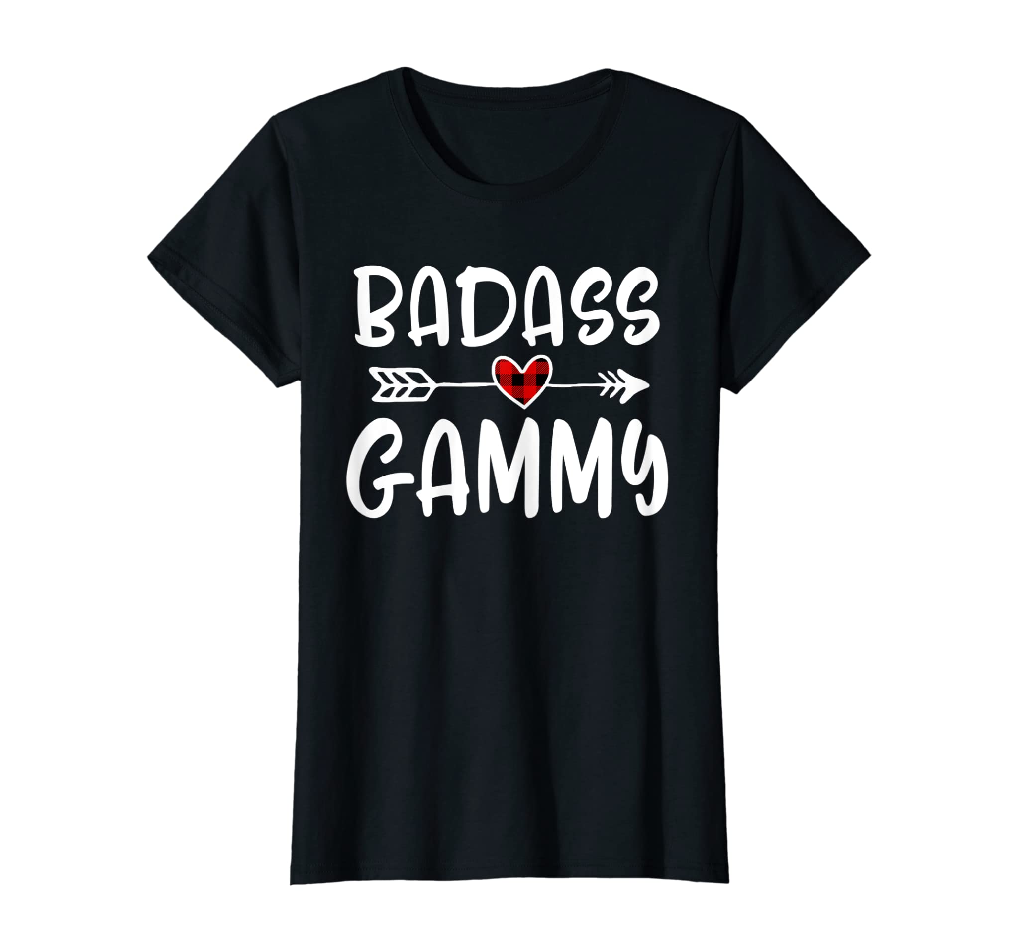 Womens Badass Gammy Mothers Day Buffalo Plaid Grandmother Grandma T-Shirt