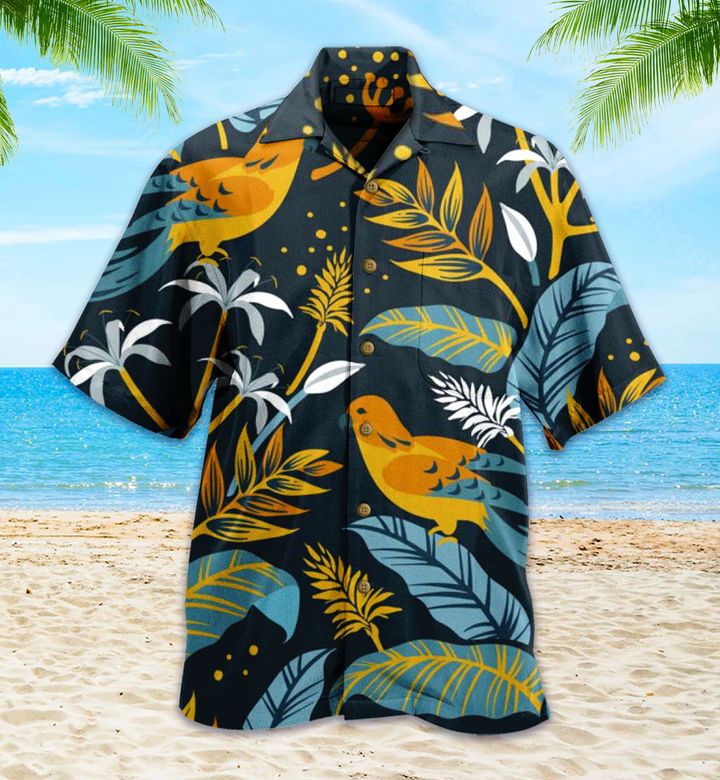 Parrot Vintage Summer Black Hawaii Shirt Ha104885