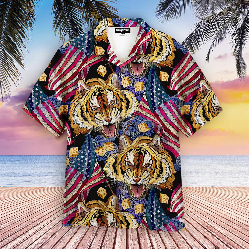 American Flag Tiger Head Hawaii Shirt For Men Women Ha105948