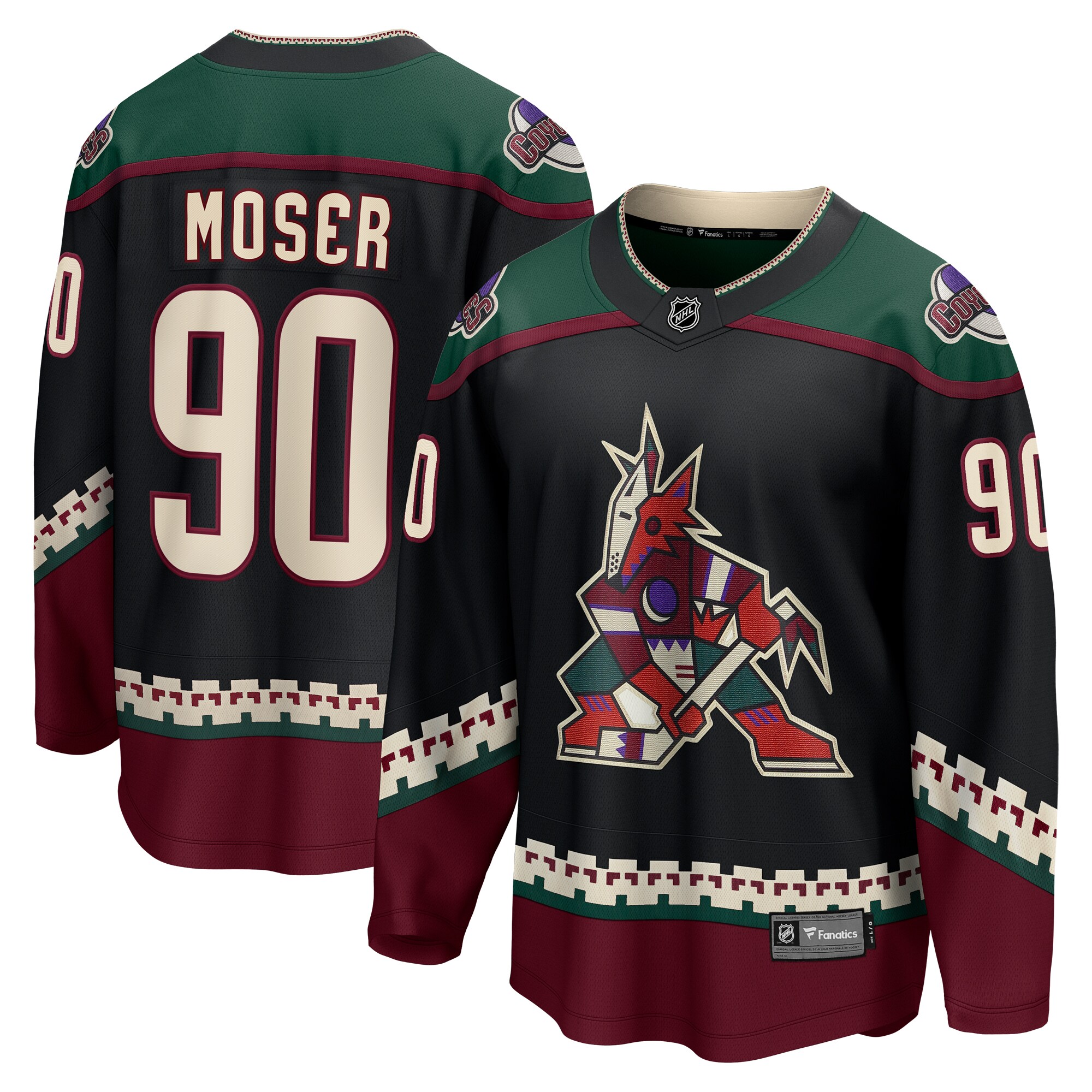 J.J. Moser Arizona Coyotes Branded Home Breakaway Jersey – Black