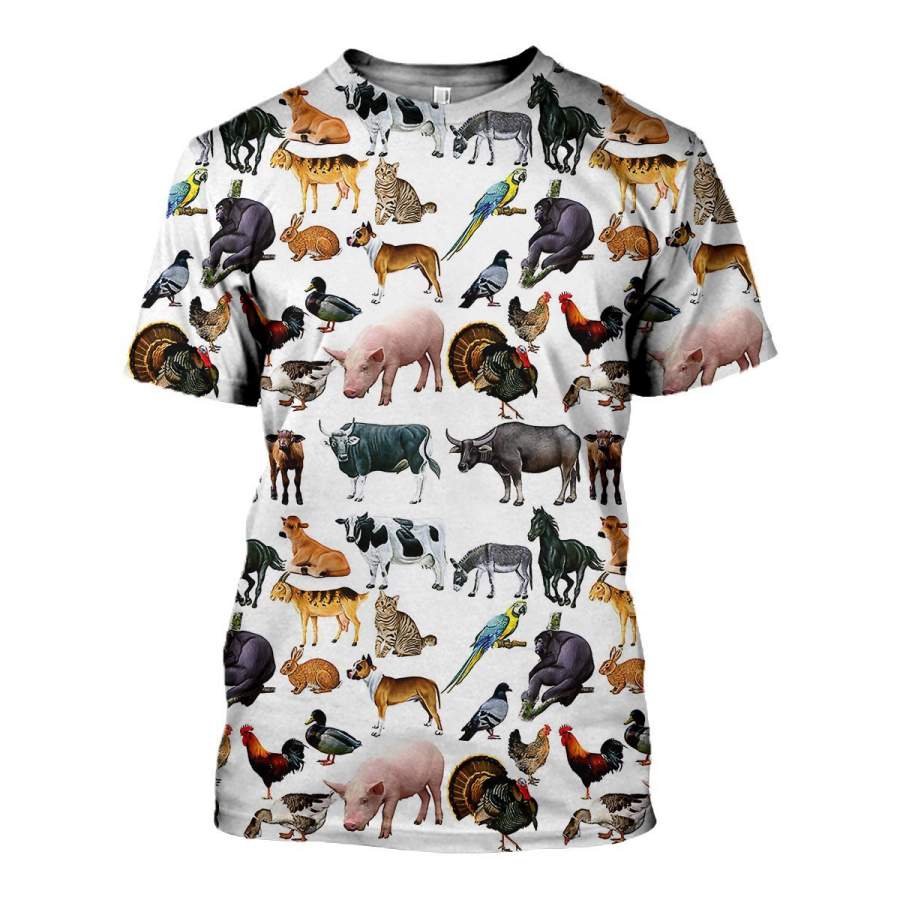 3D All Over Printed Pet Animals Shirts and Shorts