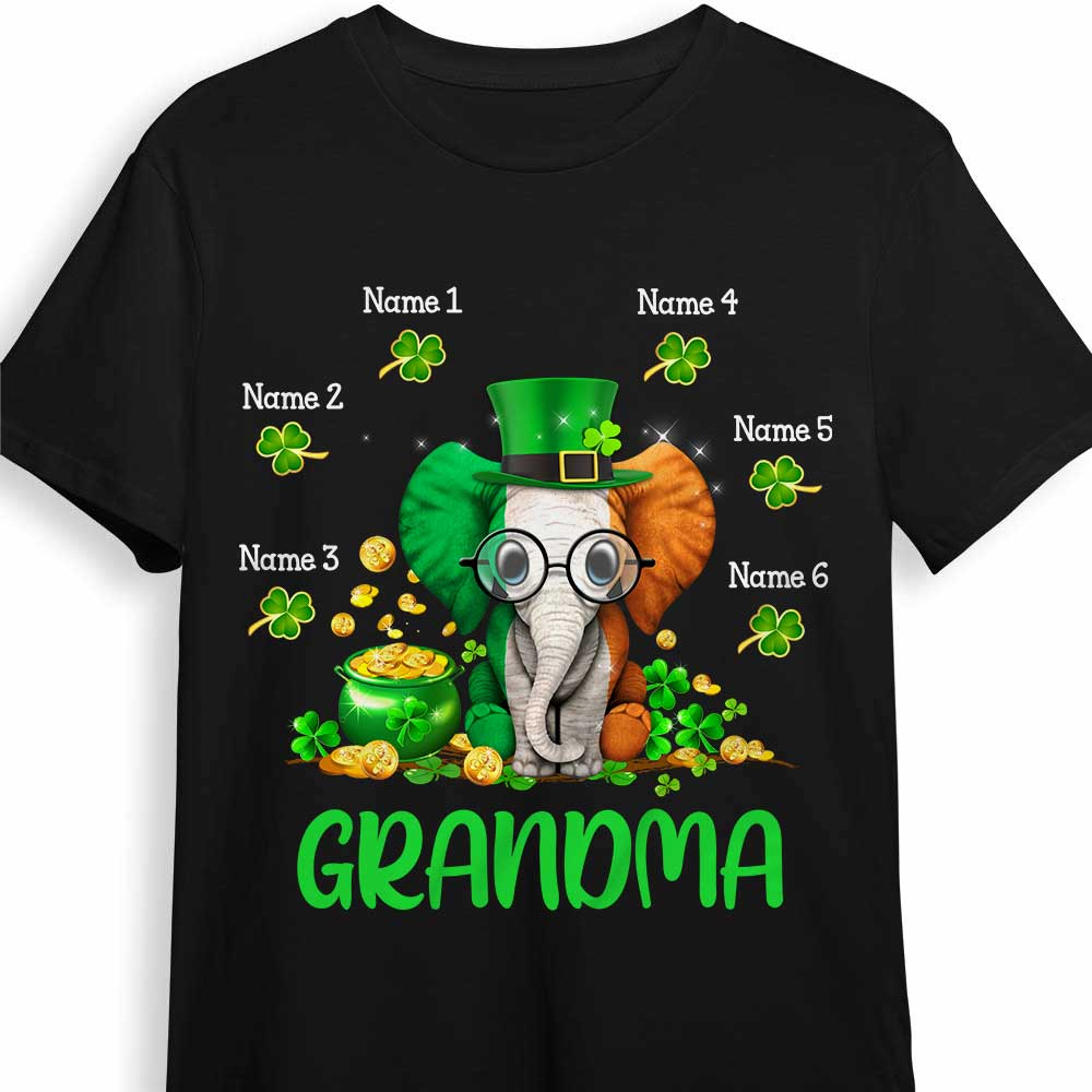 Personalized Mom Grandma Patrick’S Day Elephant T Shirt Jr214 85O47