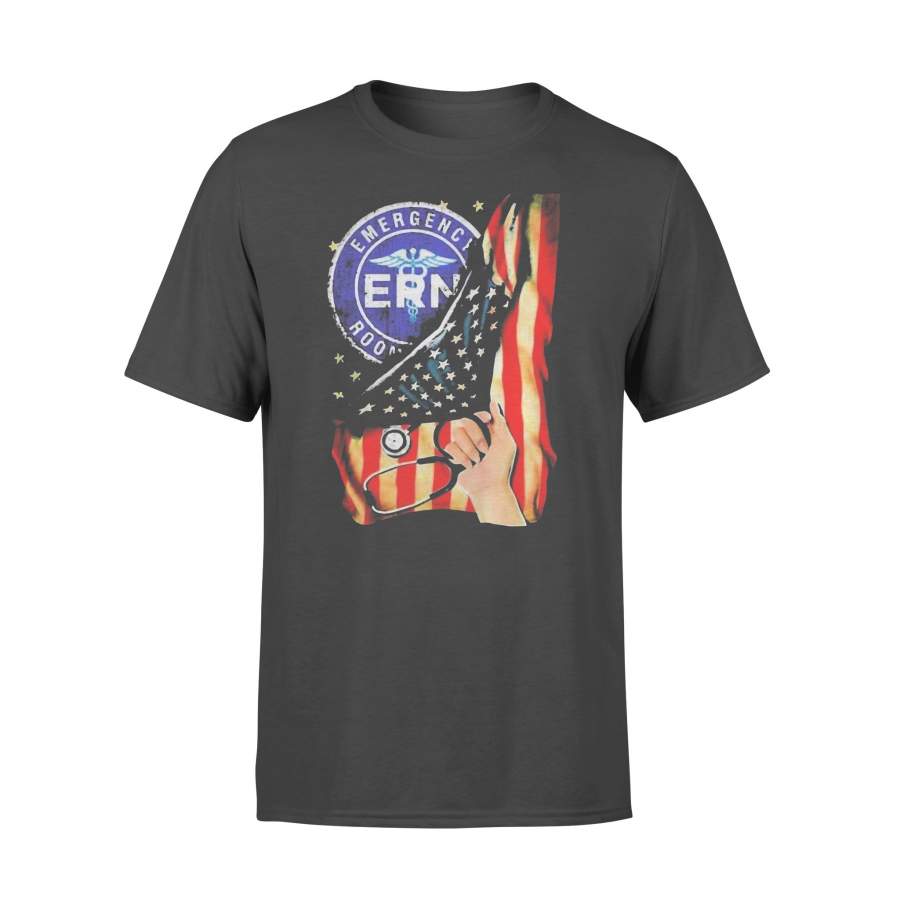 Emergency Room And American Flag T-shirt