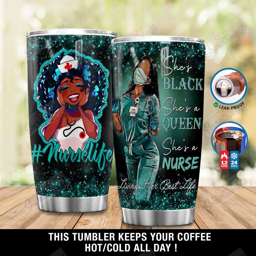 Personalized Black Queen Nurse Yp1401001Ye Stainless Steel Tumbler Travel Customize Name, Text, Number, Image