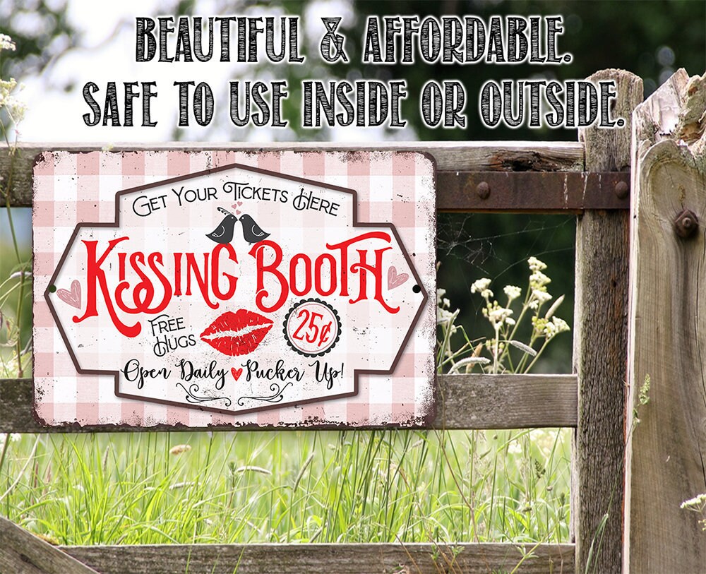 Kissing Booth- 8″ x 12″ or 12″ x 18″ Aluminum Tin Awesome Metal Poster