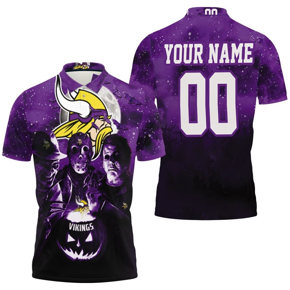 Jason Freddy Myers Minnesota Vikings Halloween All Over 3D Personalized Polo Shirt