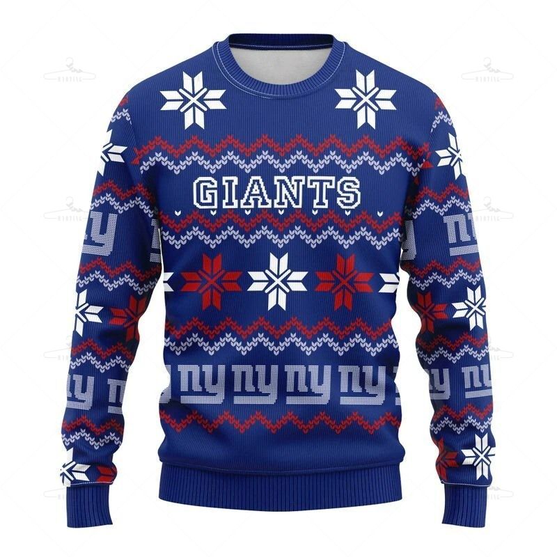 New York Giants Sweatshirt Cute Snowflakes Graphic Gift For Men