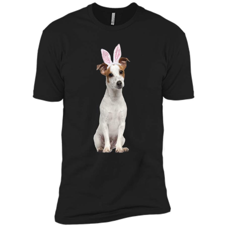 Jack Russell Wearing Easter Bunny Ears Dog T-Shirt Next Level Premium Short Sleeve Tee