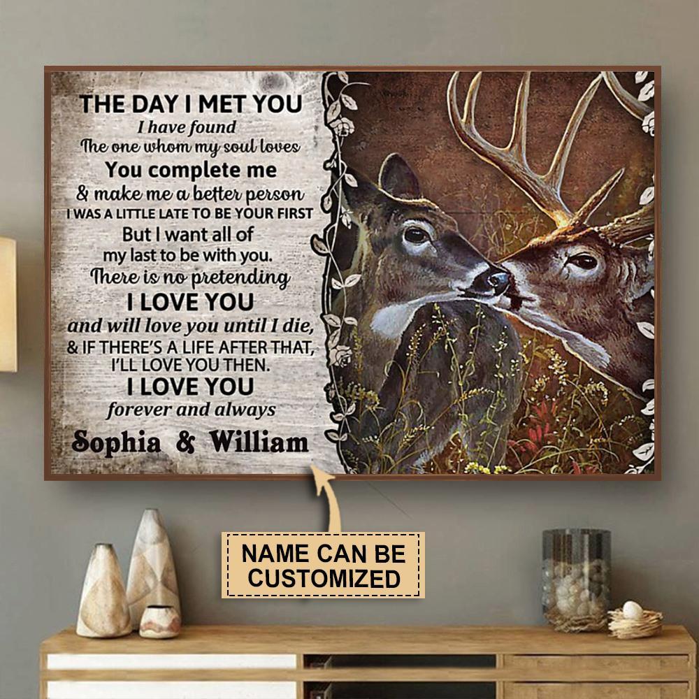 Aeticon Gifts Personalized Deer The Day I Met Canvas Mom Dad Gift Home Decor