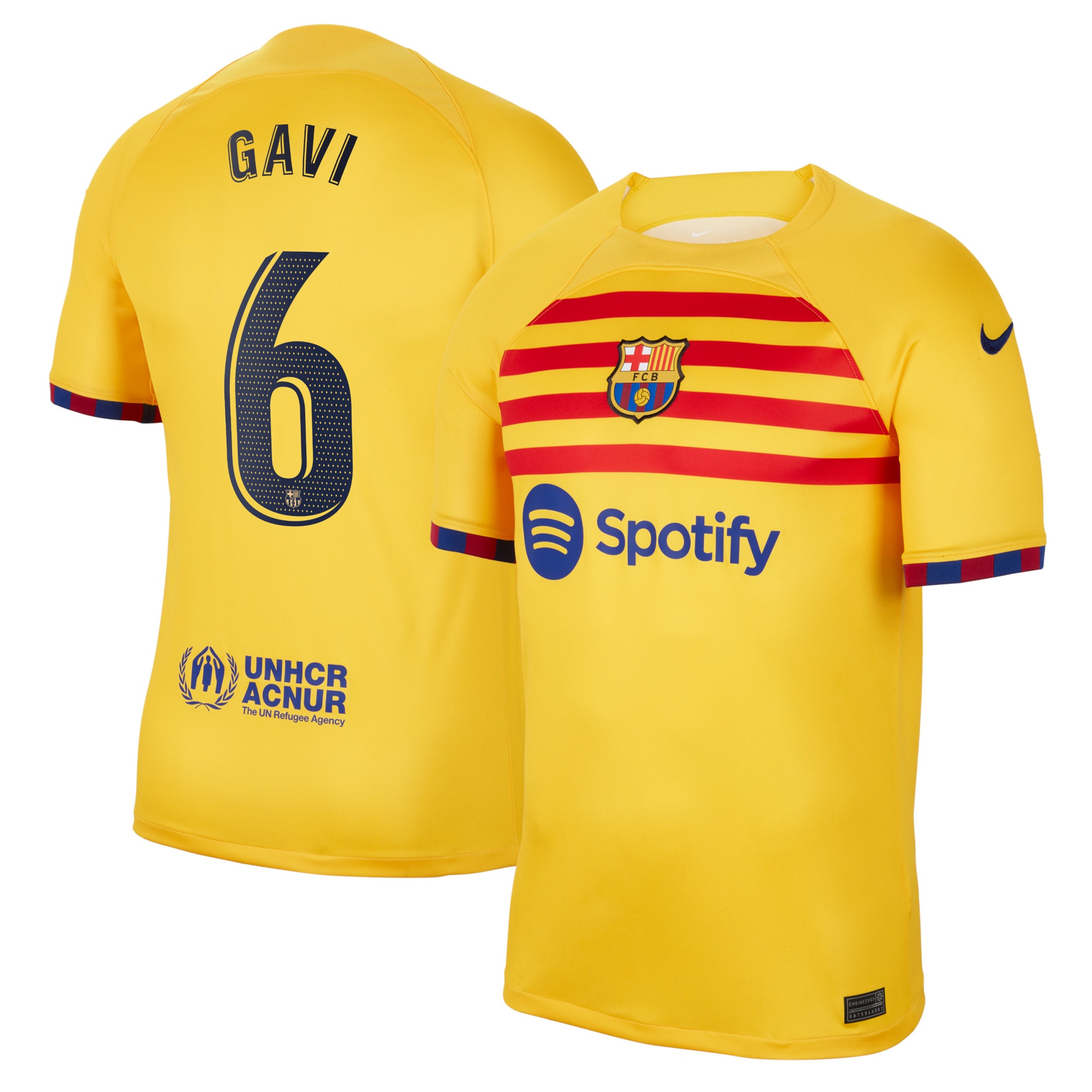 Gavi Barcelona Youth 2022/23 Fourth Breathe Stadium Replica Player Jersey – Yellow