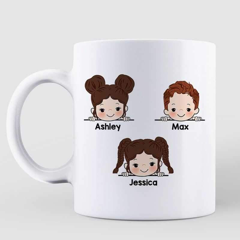 Happy Father‘s Day From The Peeking Kids Personalized Mug