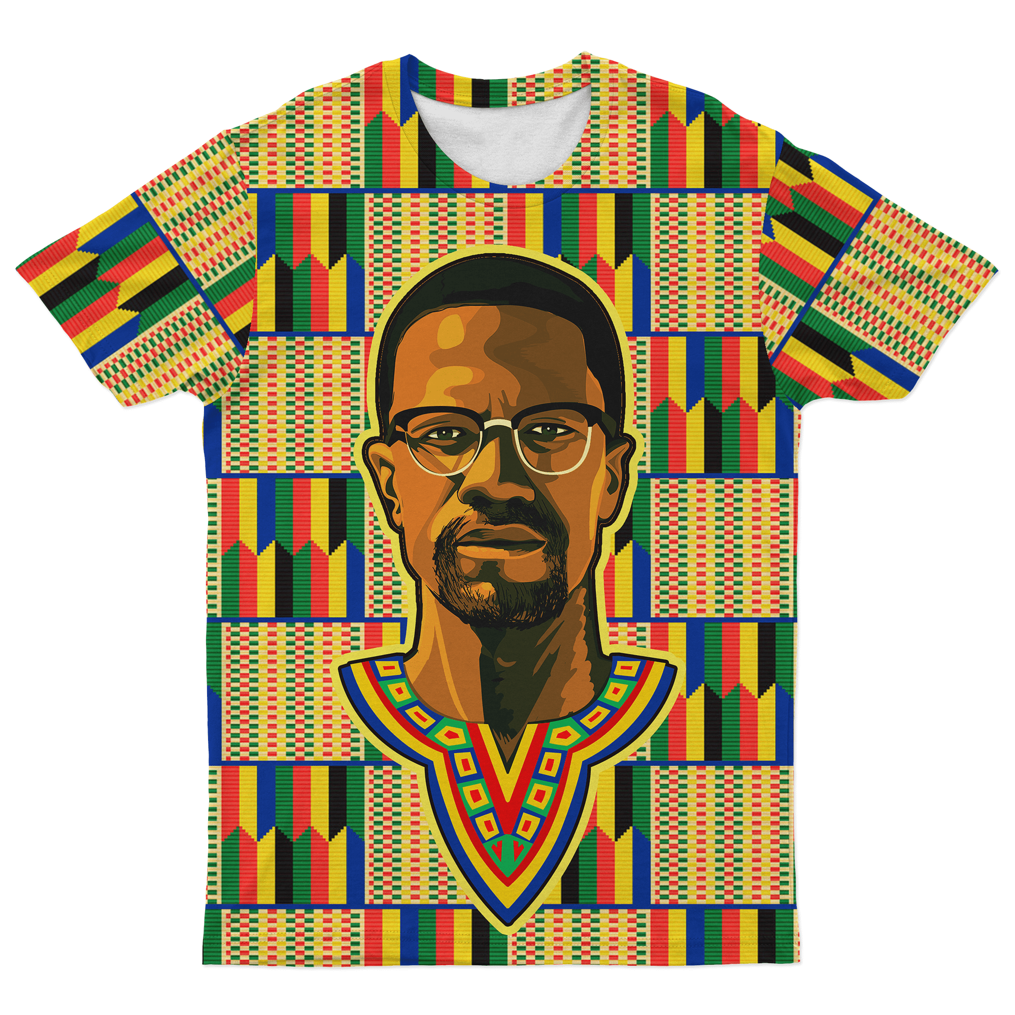 Greek Life Blm T-Shirt – Malcolm X Kente T-Shirt