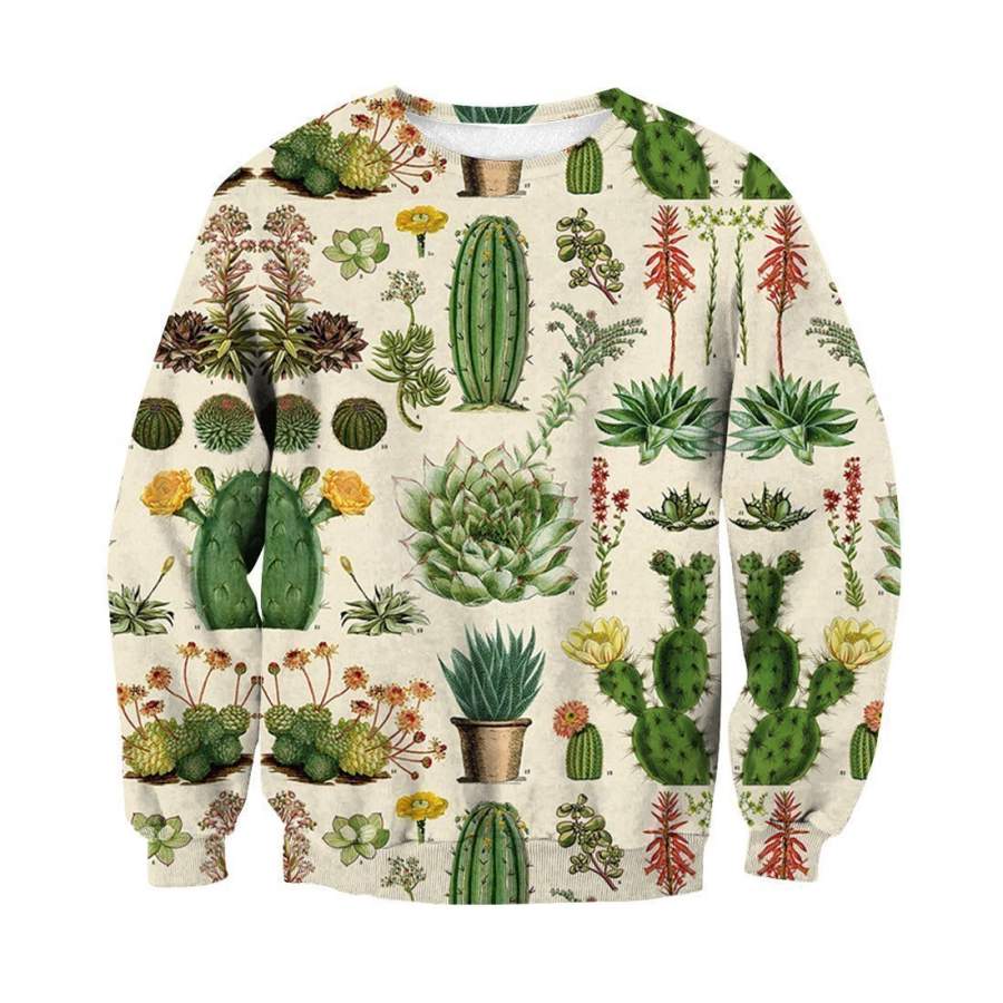 3D All Over Print Cacti Sweat Shirt