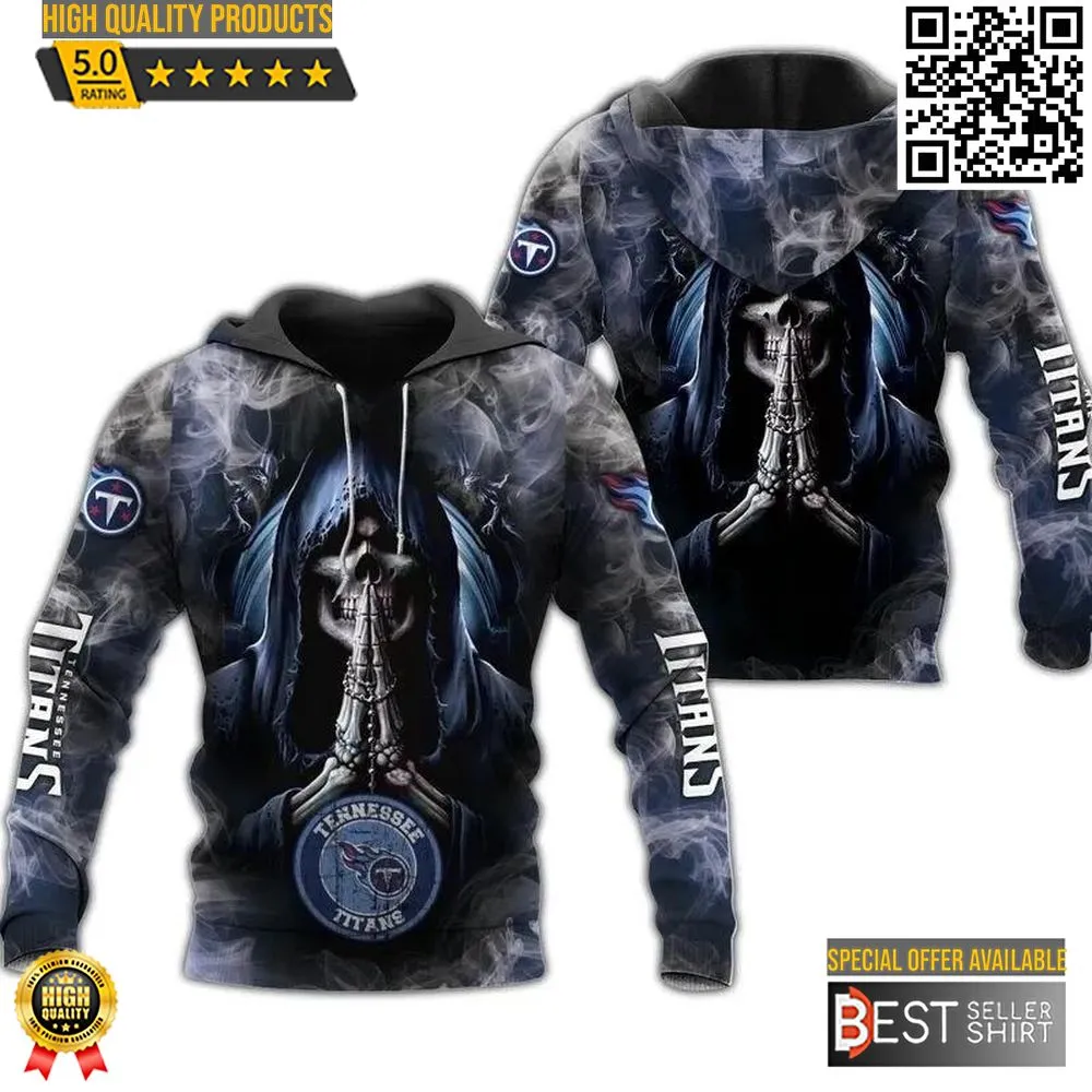 Tennessee Titans Logo 3D Hoodie Football Jersey 3D Death Smoke