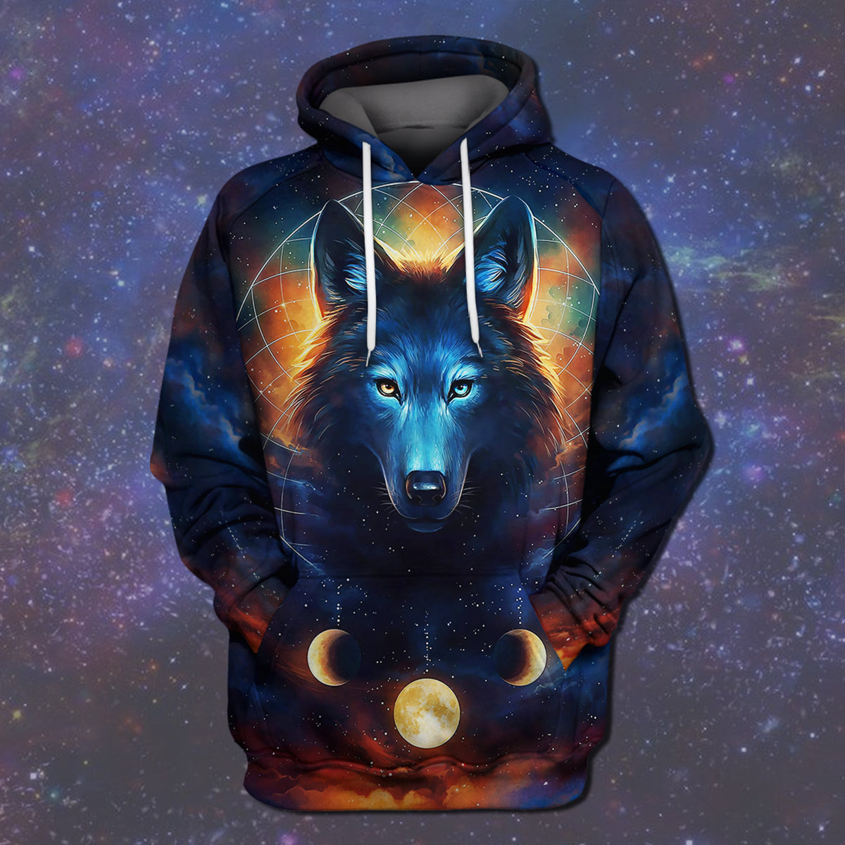 Wolf Galaxy Hoodie T Shirt Wolf Graphic Sweaters All Over Print 3D Hoodie T Shirt 4Xl 5Xl Black Men Women All Over Print Hoodie T-Shirt