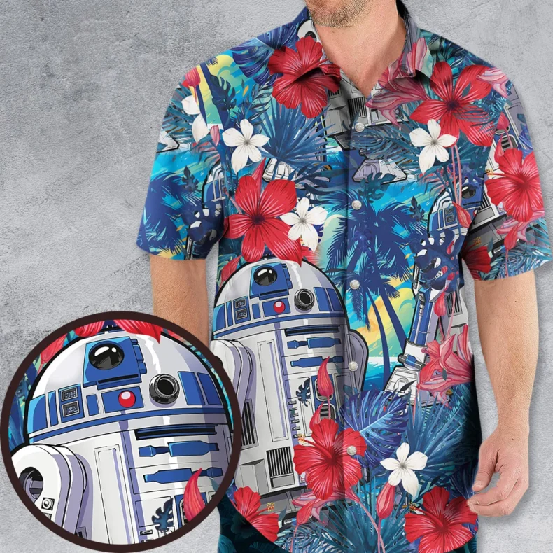 Summer Vacation R2 D2 Tropical Hawaiian Shirt