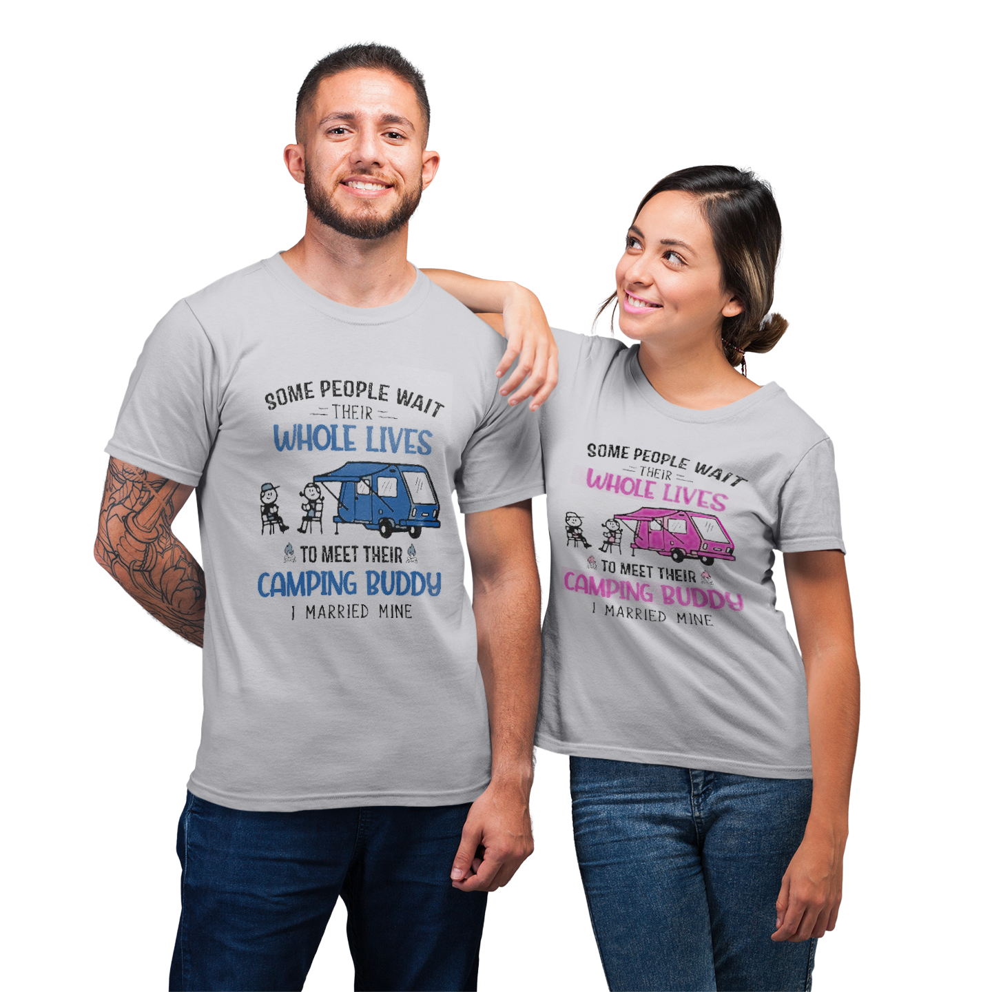 Camping Buddy I Married Mine Matching For Camping Couple Gift T-Shirt