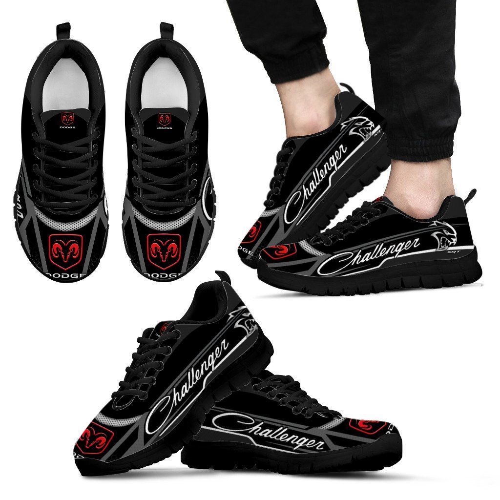 3D Printed Dodge Challenger  Sneakers Ver 6 For Men & Women (Black)