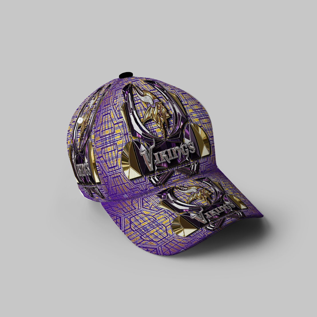 Minnesota Vikings Emblem Shape V3 3D Printing Baseball Cap Classic Hat