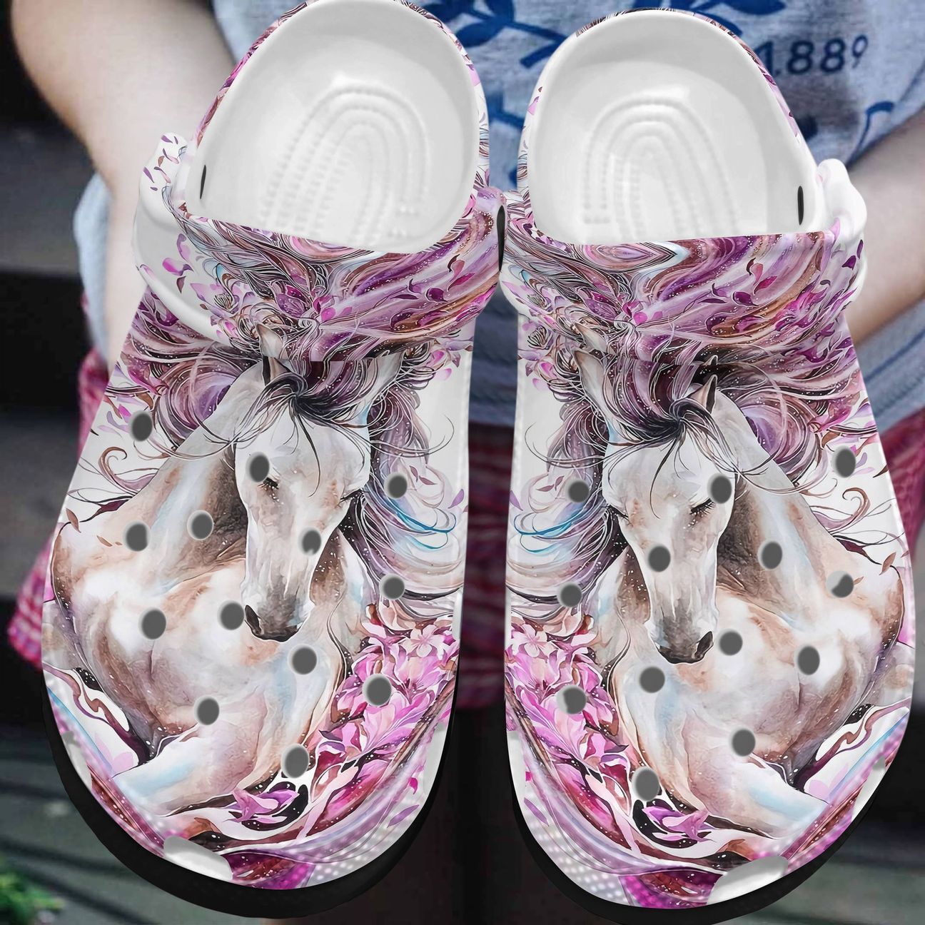 Horse Personalized Clog, Custom Name, Text, Color, Number Fashion Style For Women, Men, Kid, Print 3D Gorgeous Horse