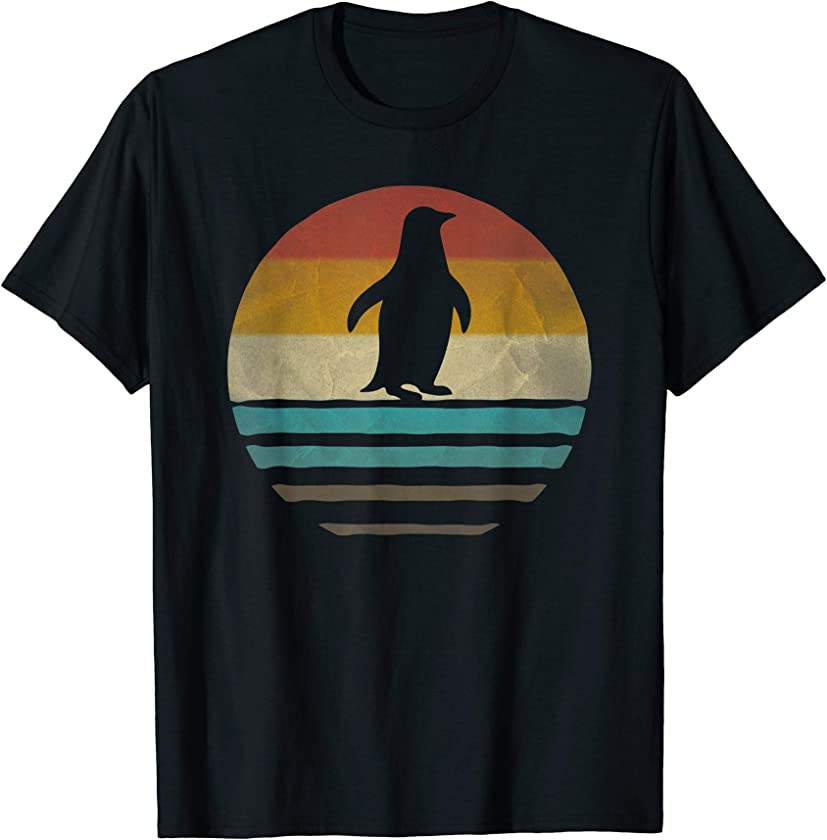 Penguins Retro Vintage 70s Distressed Men Women Kids Gift T-Shirt