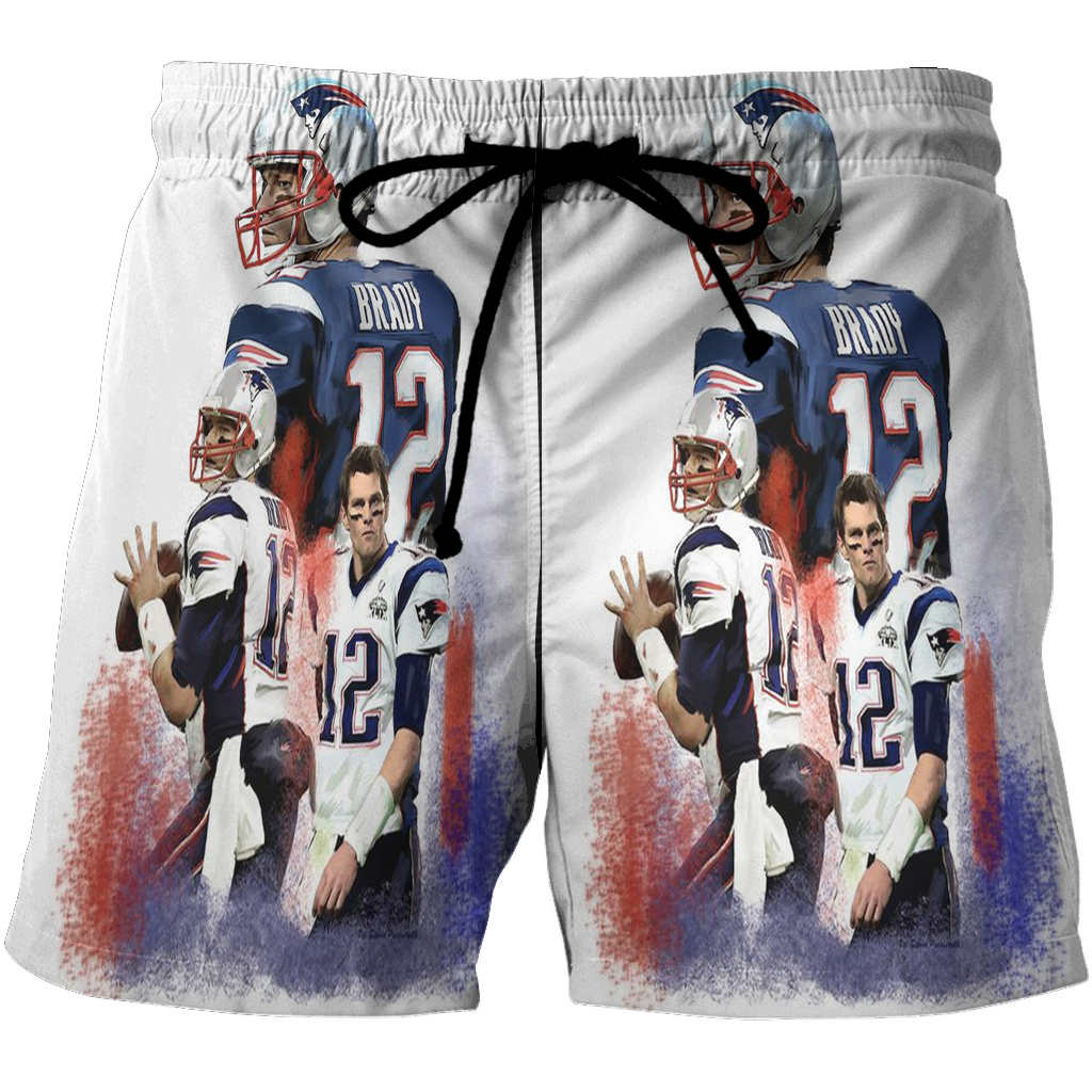 New England Patriots Tom Brady10 3D All Over Print Summer Beach Hawaiian Short