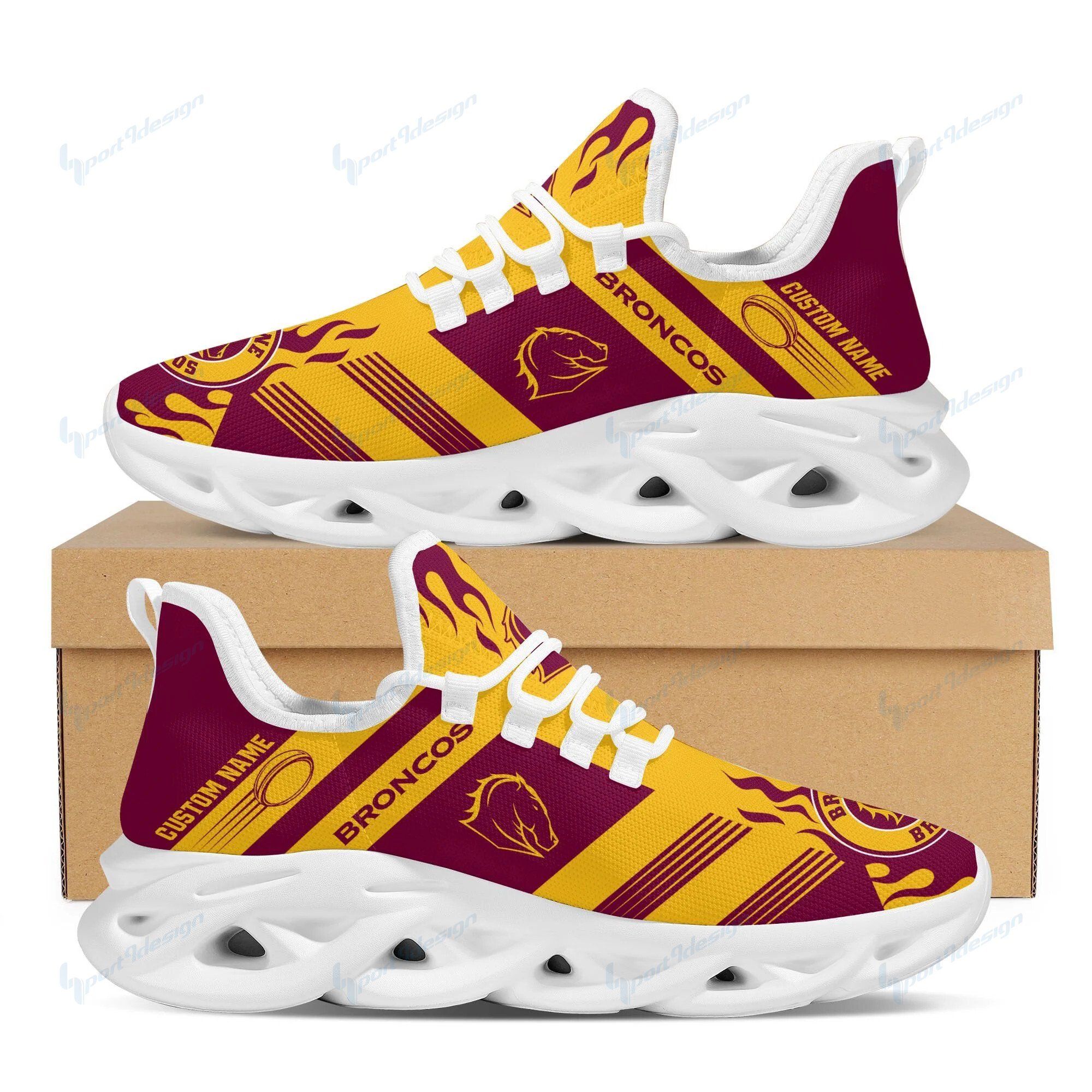 Brisbane Broncos Personalized Yezy Running Sneakers Bb600