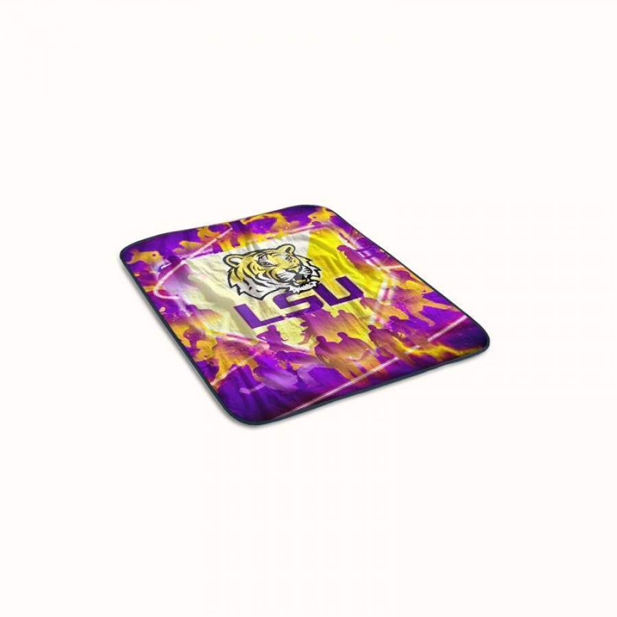 Watercolor LSU Tigers baseball Logo Fleece Blanket