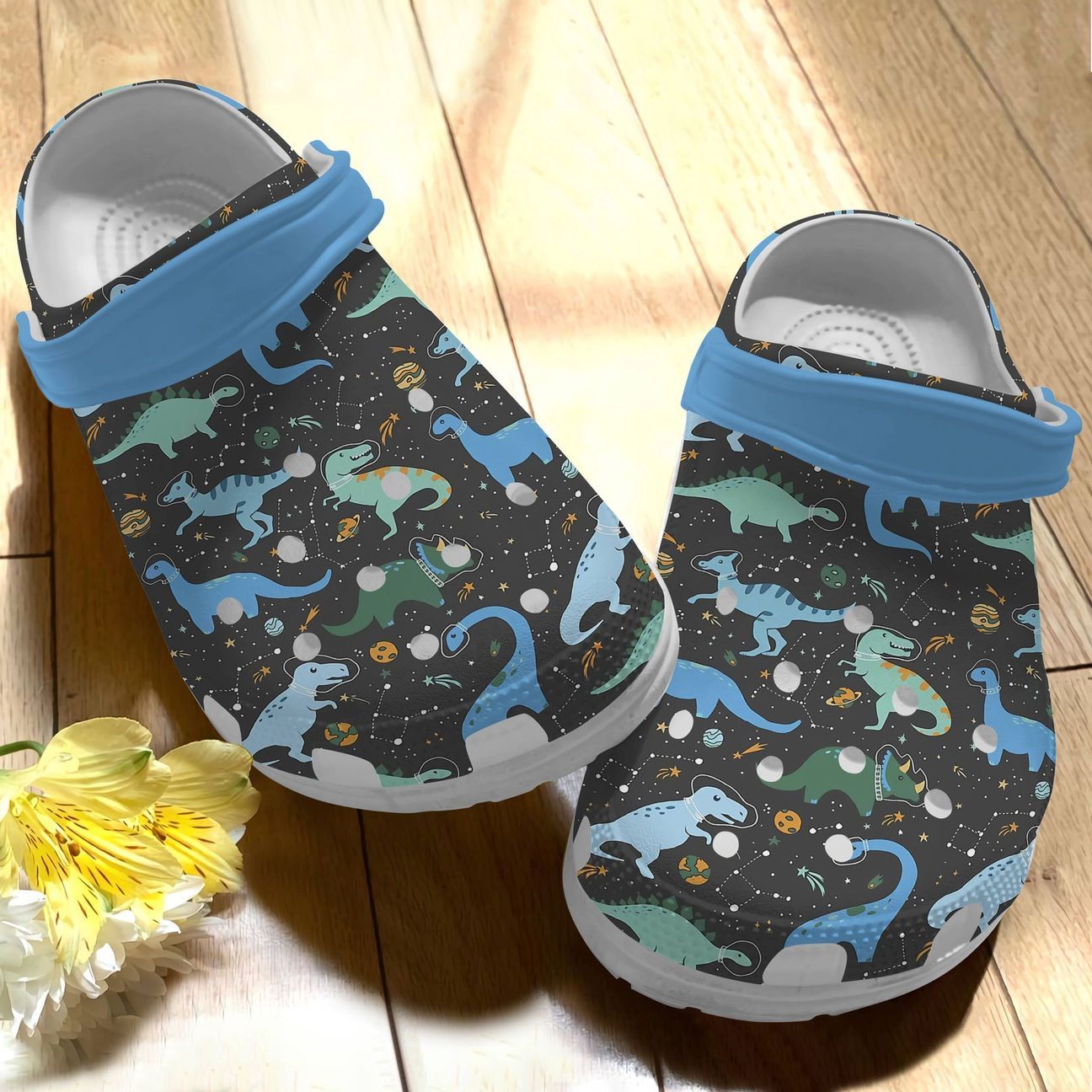 Dinosaur Personalize Clog, Custom Name, Text, Fashion Style For Women, Men, Kid, Print 3D Lost In Space