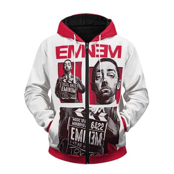 Eminem Merch Music To Be Murdered By Eminem Art Epic Zip Up Hoodie