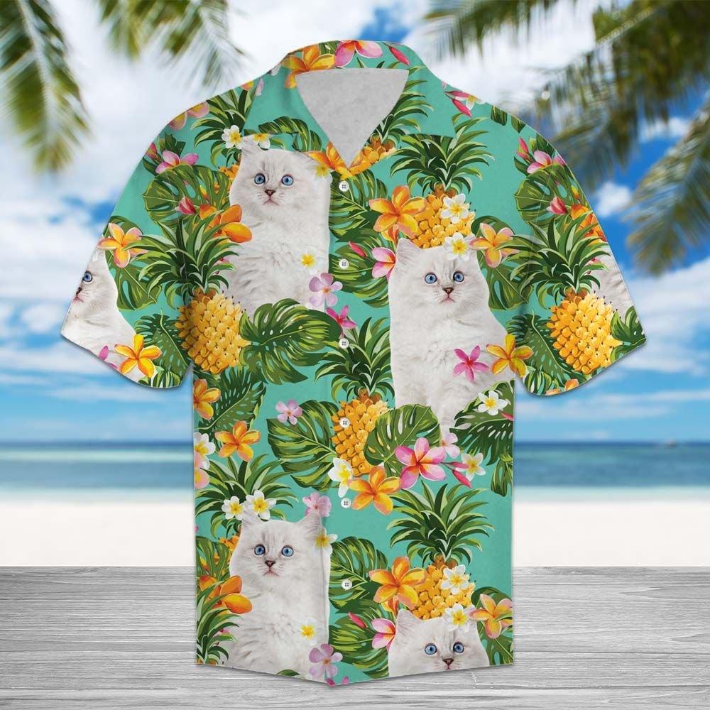 Aloha Shirt Mother’s day Father’s day unique gift ideas for mom & dad from daughter & son kids, meaningful birthday presents –  Tropical Pineapple Ragdoll kittens H87079 – Hawaii Shirt