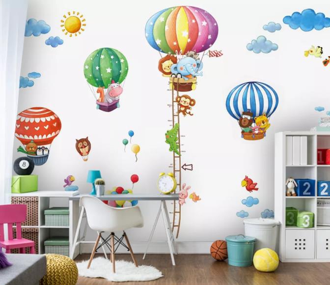 3D Cartoon Animal Balloon Wall Mural Wallpaper 51