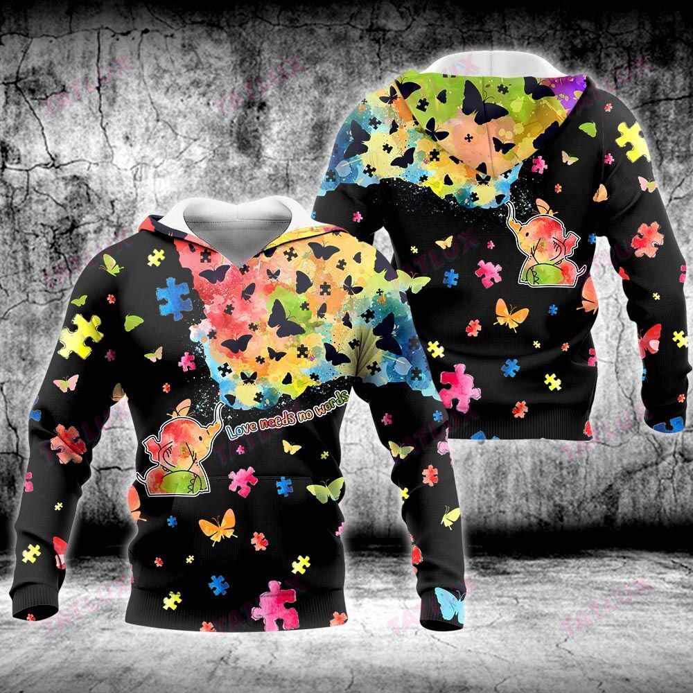 Love Needs No Words Elephant 3D All Over Printed Shirt, Sweatshirt, Hoodie, Bomber Jacket Size S – 5Xl