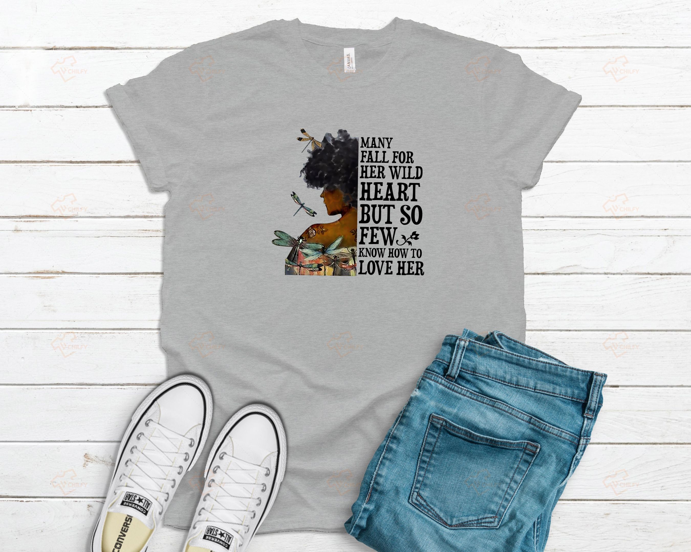 Many fall for her wild heart but so few know how to love her, afro girl shirt