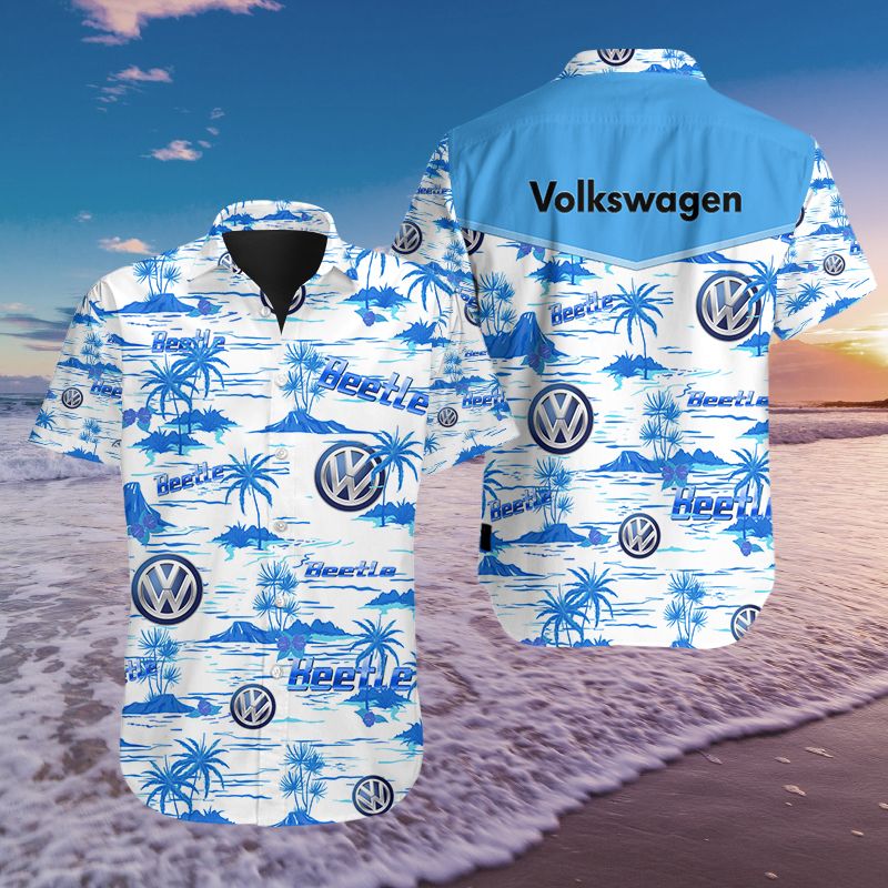 3D All Over Printed Volkswagen Beetle NQP-NH HAWAIIAN Shirts Ver 1 (Blue)