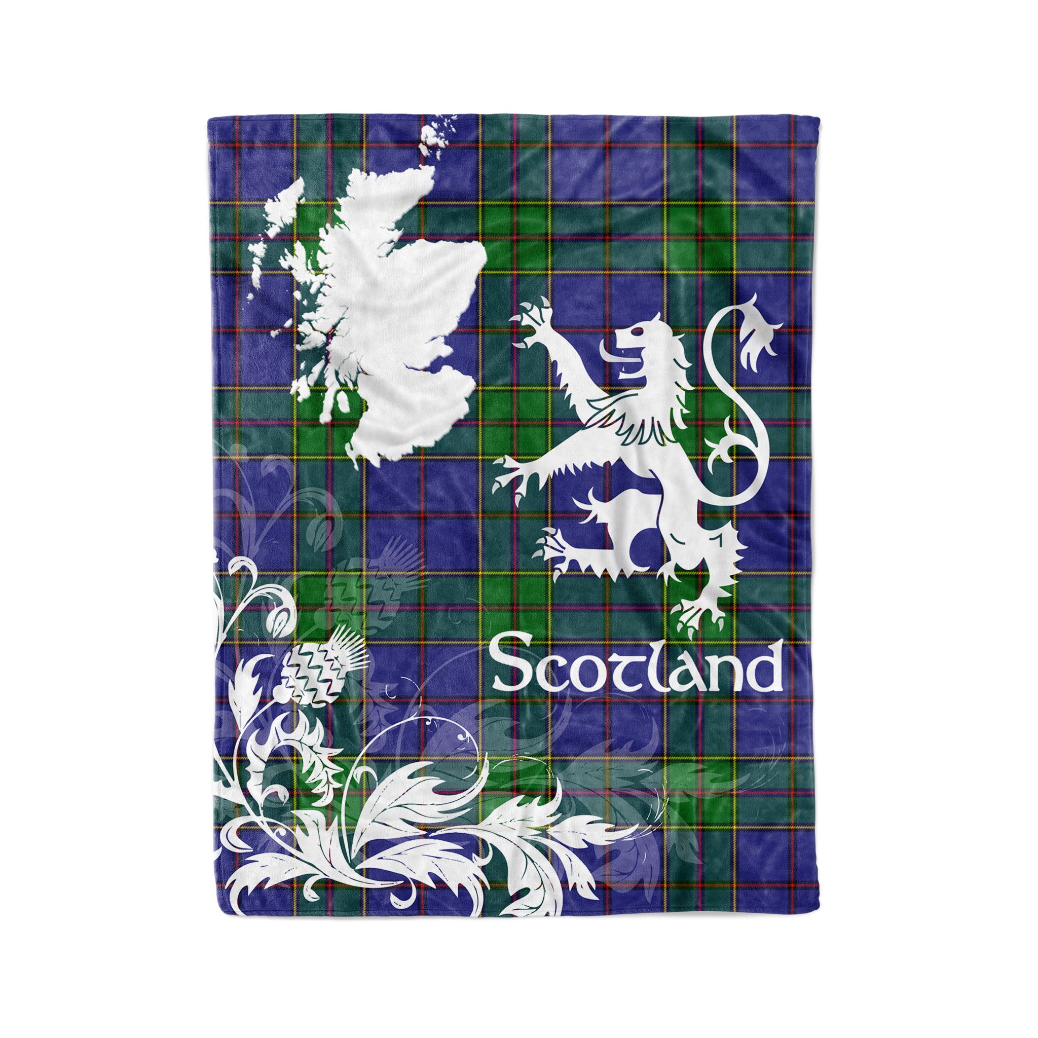 Tartan Plaid Fleece Blanket Tartan Blanket Thistle And Lion Scottish Clan Strachan Plaid Blanket