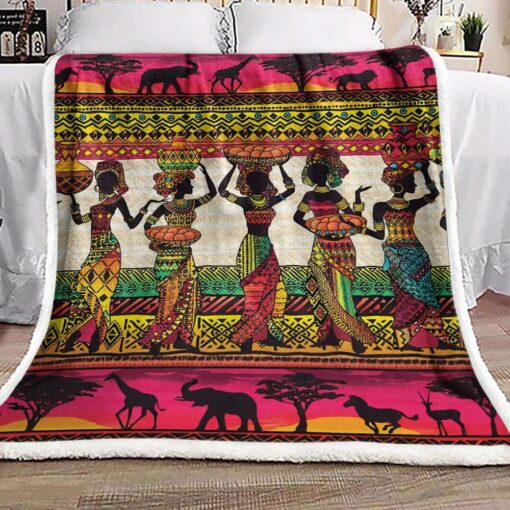 African American Artist African And Animals Art Soft Cozy Lightweight Premium Blanket