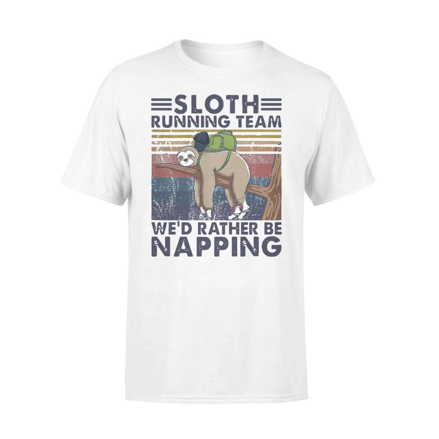 Vintage Sloth Running Team We’d Rather Be Napping T-shirt