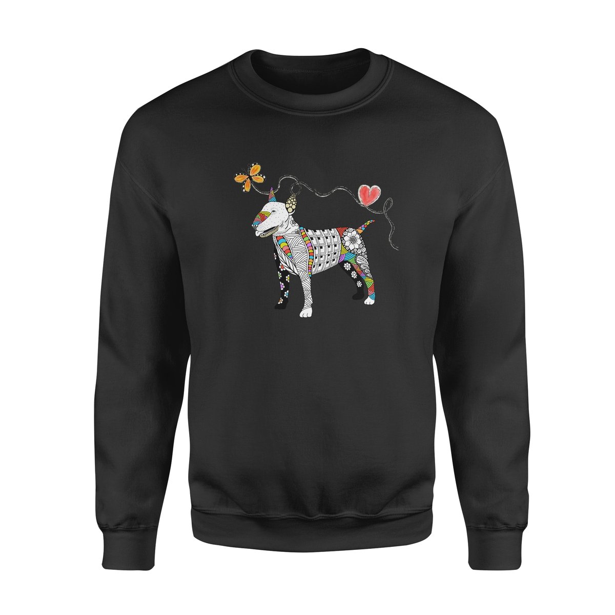Zentangle Rainbow Bull Terrier – Standard Crew Neck Sweatshirt, Gift For Dog Lover, Gift For Bull Terrier Lover T-Shirt Hoodie All Color Size S-5Xl