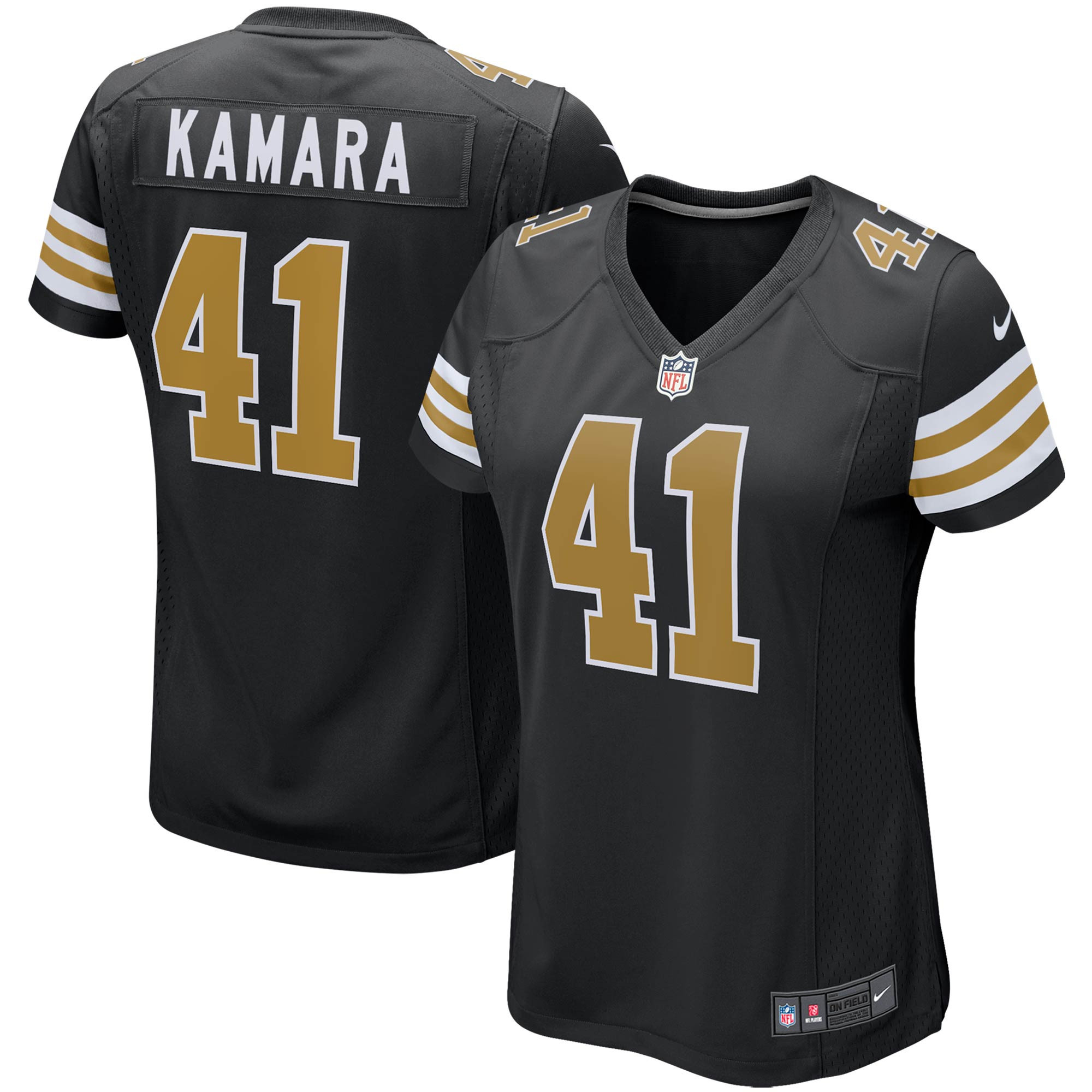 Alvin Kamara New Orleans Saints Womens Alternate Game Player Jersey – Black NFL