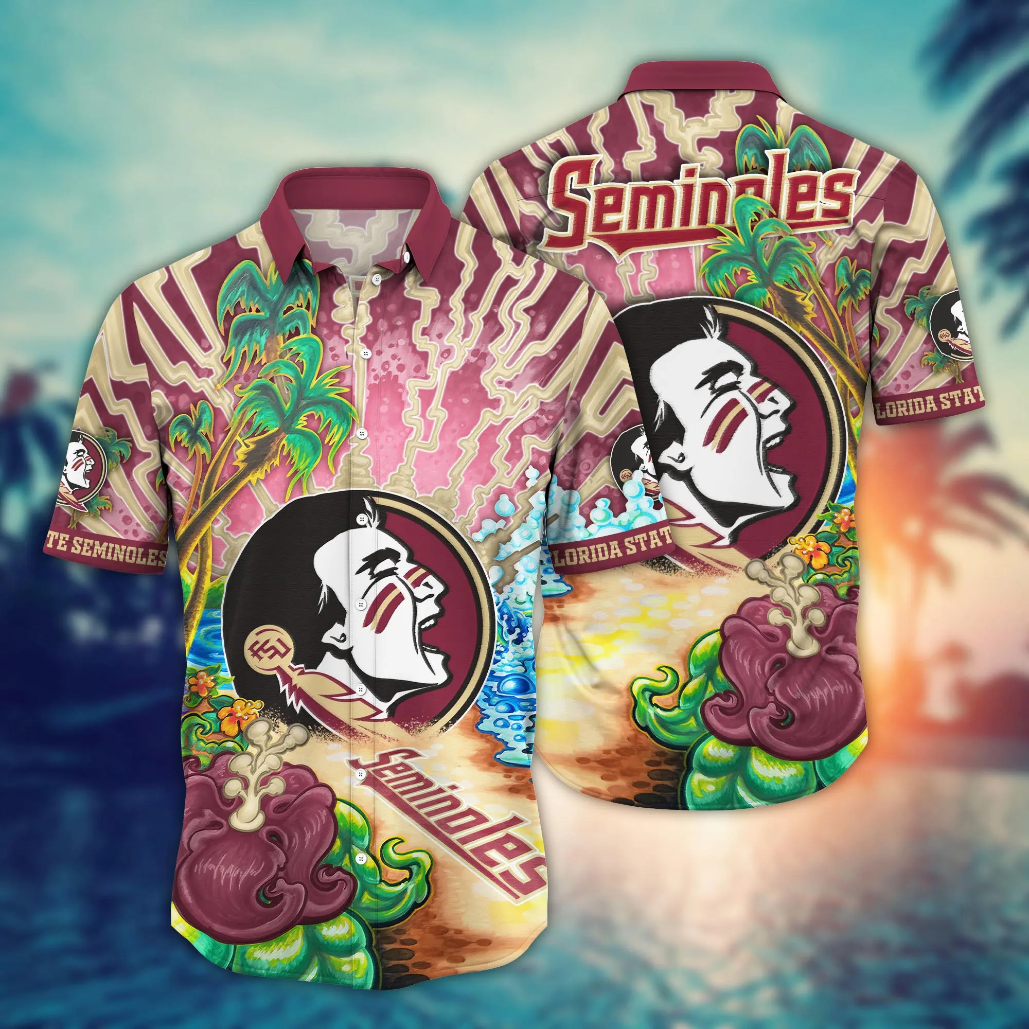 Florida State Seminoles NCCA Hawaiian Shirt Tanningtime Soccer Match Shirts