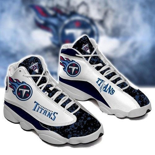 Tennessee Titans Logo In White Air Jordan 13 Printing Shoes Sneaker