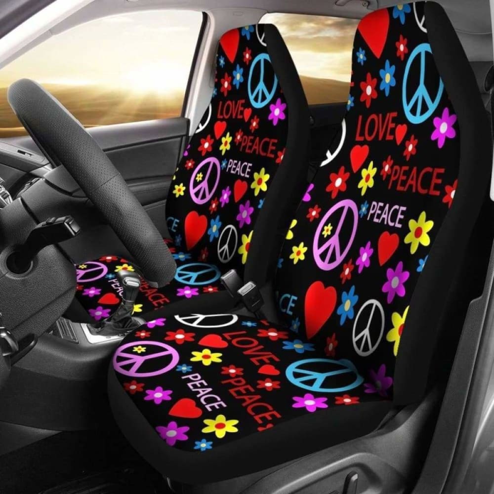 Heart Love Peace Car Seat Covers Give Your Car A Makeover! 221205