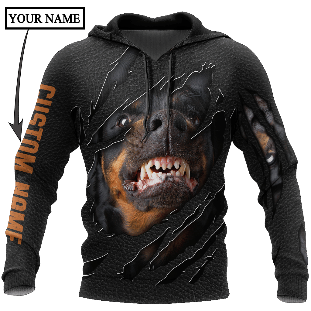 Rottweiler 3D Hoodie Shirt For Men And Women Custom Name