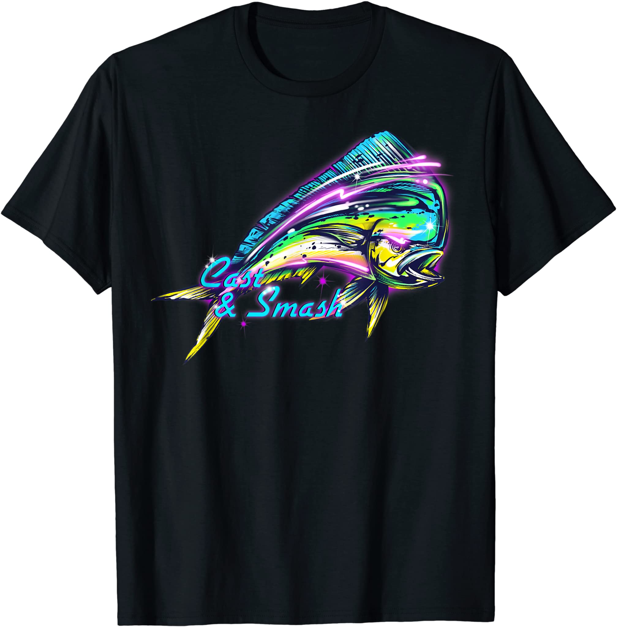 Mens Mahi Dolphin Fish 80’S Style T Shirt T-Shirt