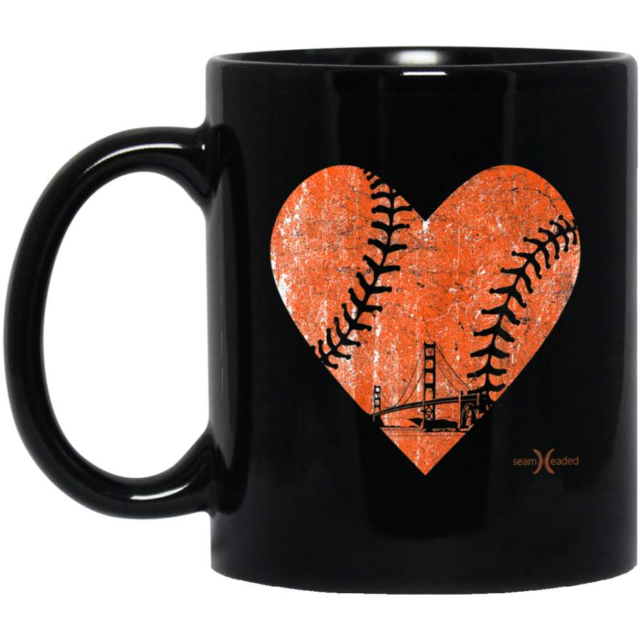 Vintage San Francisco Baseball Heart Mug