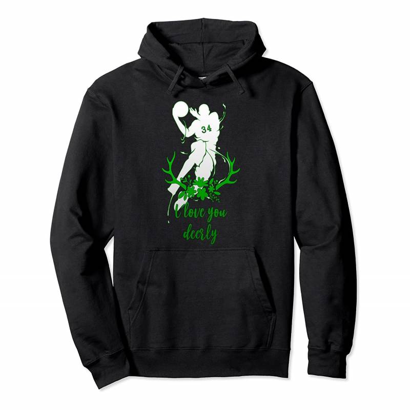 34 i love you deerly valentine’s Milwaukee Basketball Bucks Pullover Hoodie