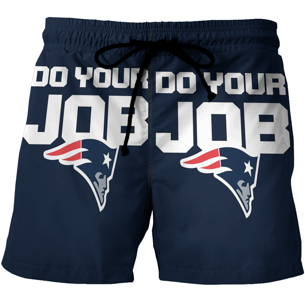 New England Patriots Do Your Job Navy 3D All Over Print Summer Beach Hawaiian Short