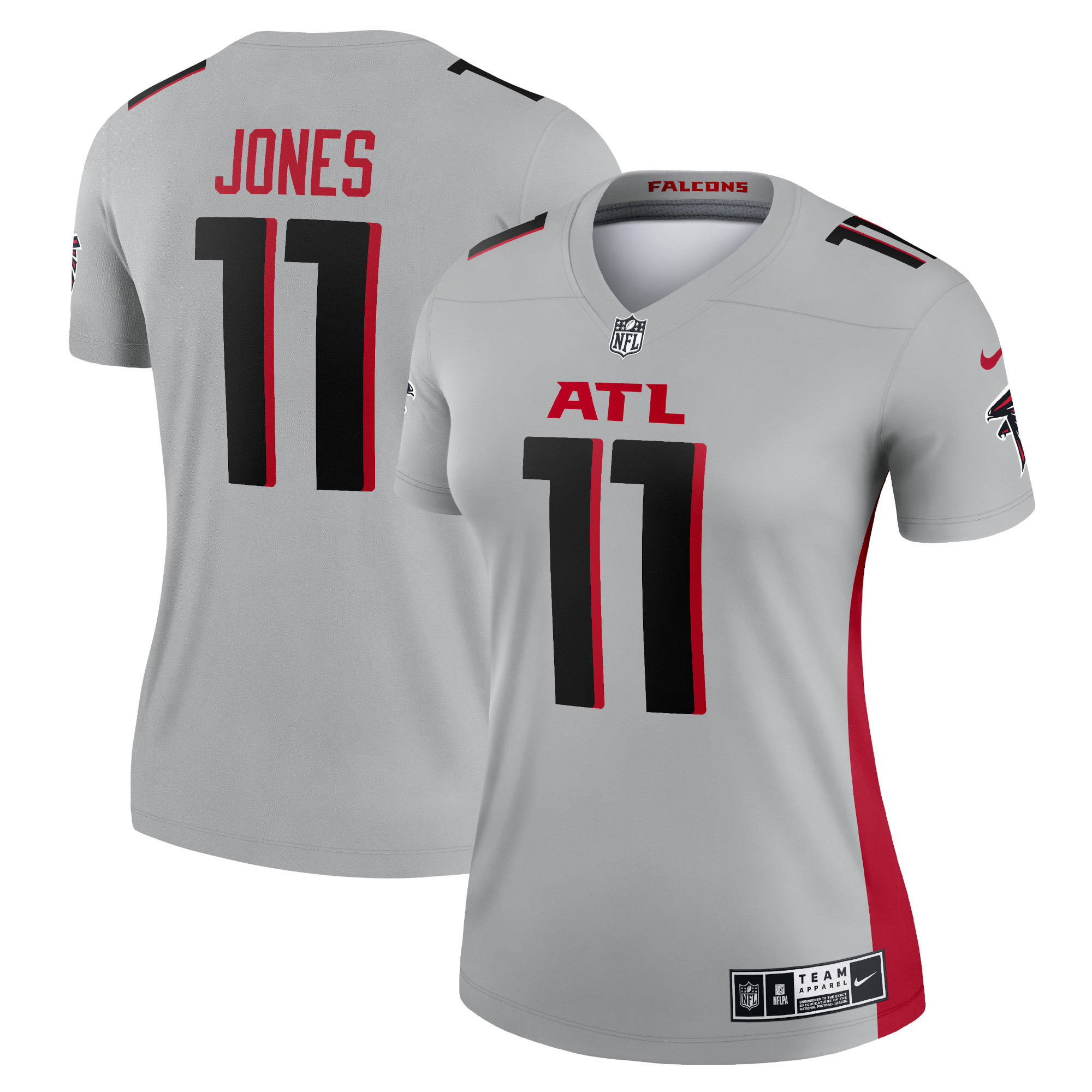 Women’s Atlanta Falcons Julio Jones Silver Inverted Legend Jersey